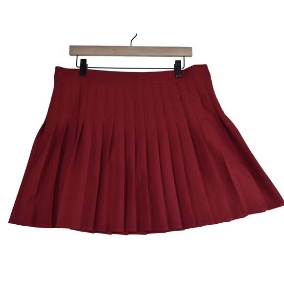 Modcloth Dresses & Skirts - ModCloth Pleated Red Mini Skirt Size 14 Schoolgirl Academia
